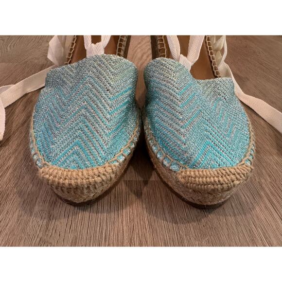 NWB Missoni Milano Aqua and Cream Espadrilles Jute-Wrapped Women's size 40/US9.5 - Picture 3 of 8